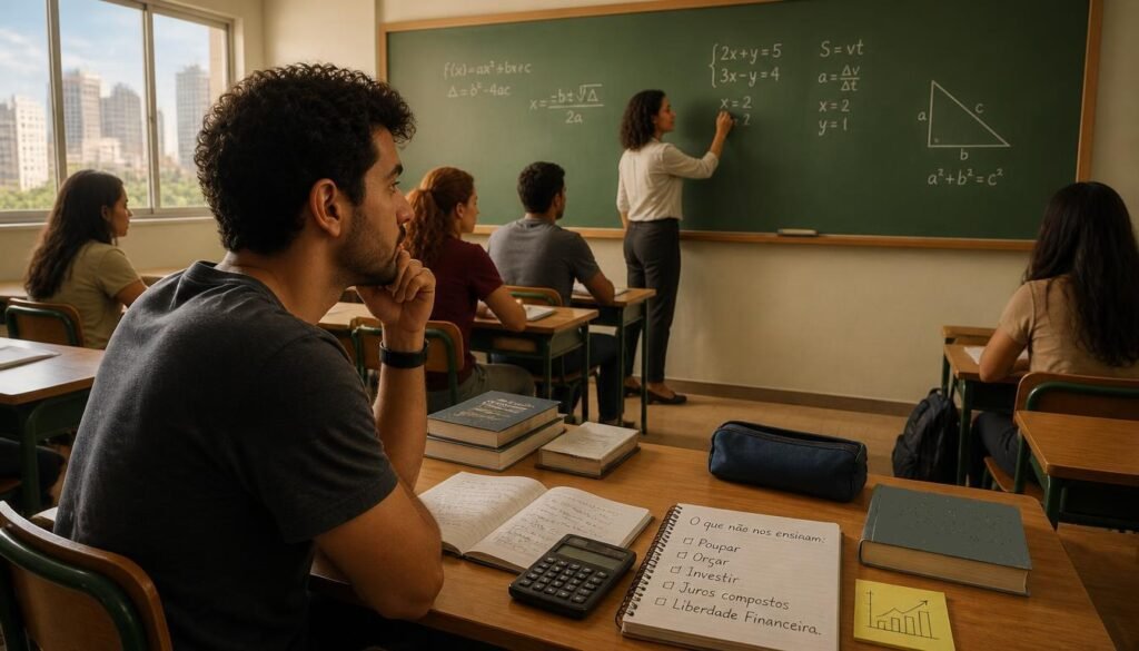 Por que o Brasil ensina a trabalhar pelo dinheiro e não a fazer o dinheiro trabalhar por você? 5 O que a escola ensina versus educação financeira.