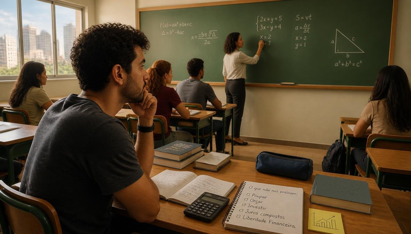 O que a escola ensina versus educação financeira.